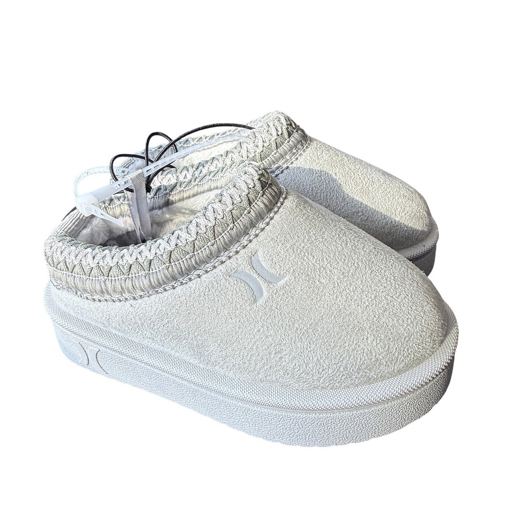 Hurley Modi-T Kids Gray Faux Suede Fur Lined Slipper Mules Size‎ 5 Toddler NEW